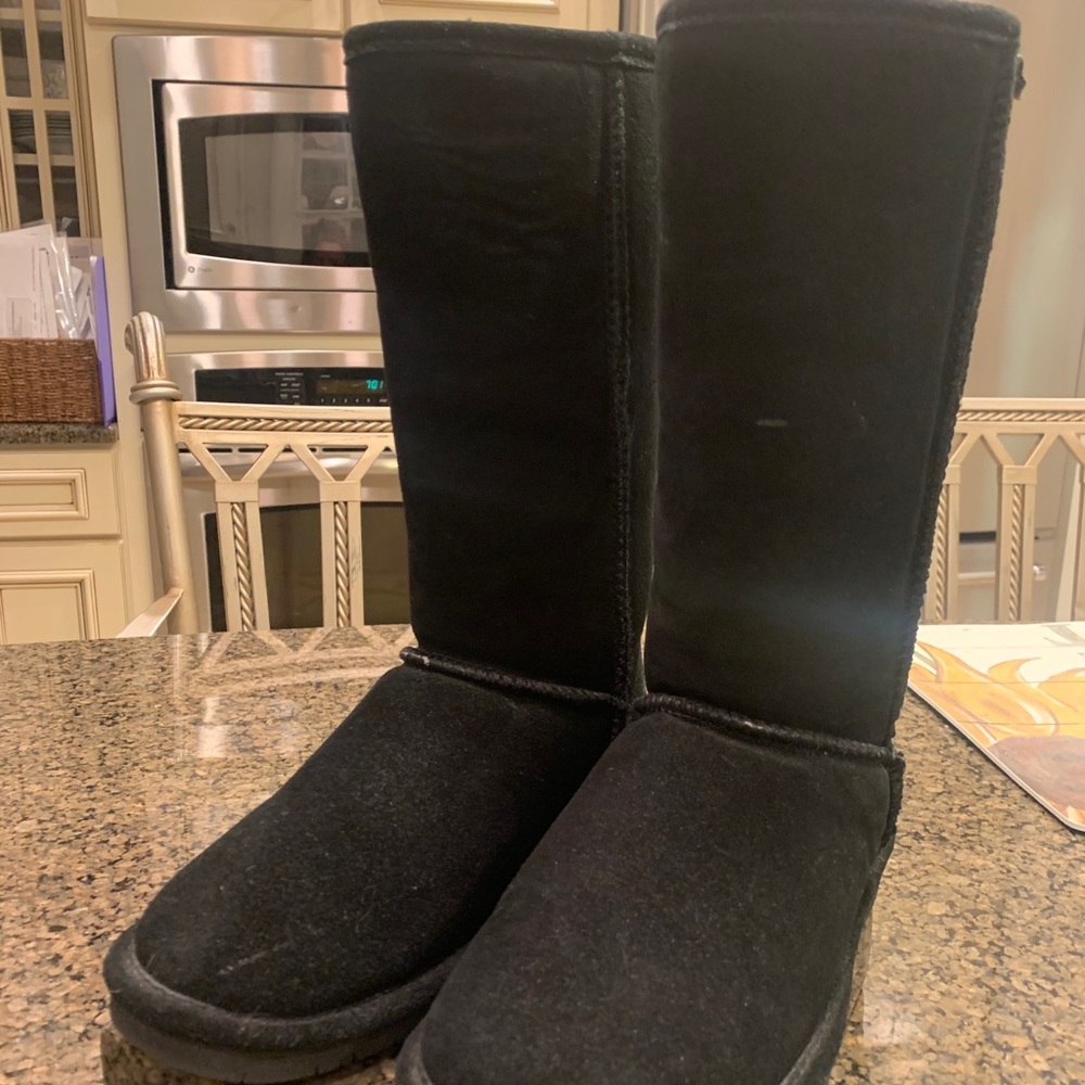 BearPaw Emma Tall Boots Black - Picture 1 of 5